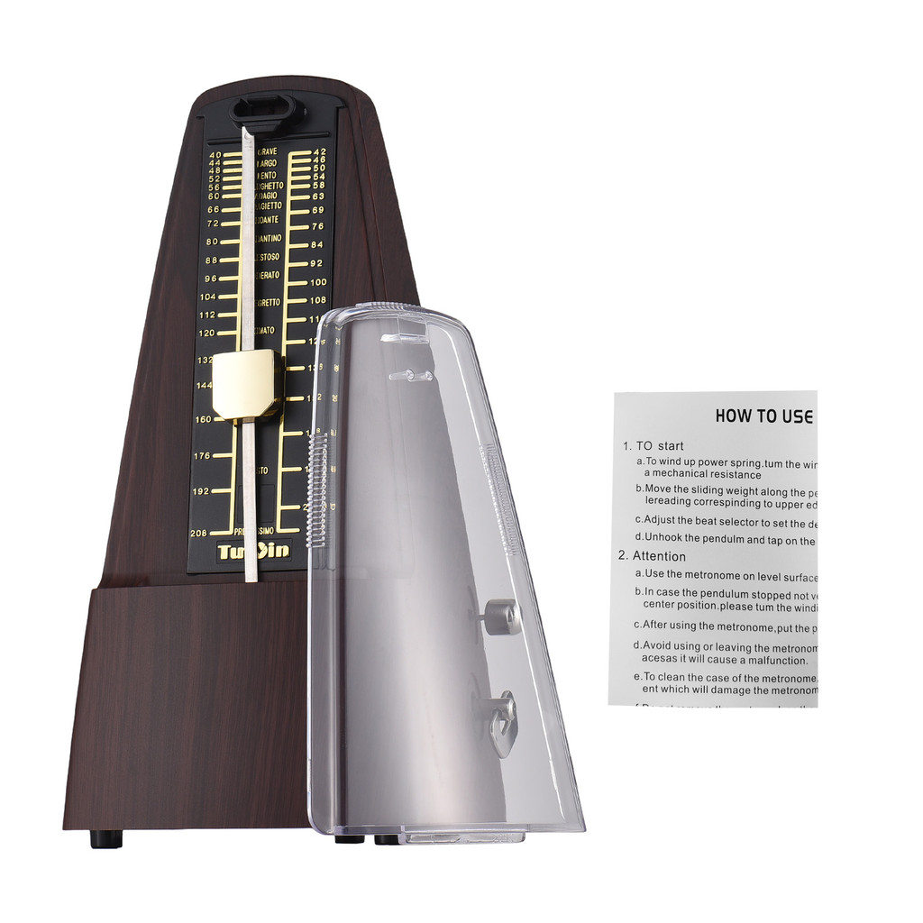 Metronomo Meccanico Seiko Per Pianoforte E Chitarra - Trasparente Con Campanella In Metallo E Regolazione Tempo - Foto 5