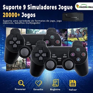 Jogos 10k, 4K, sem fio, controle retrô Original, GameStick portátil M15 PRO: 64 GB, jogos 20k, 2 controladores.