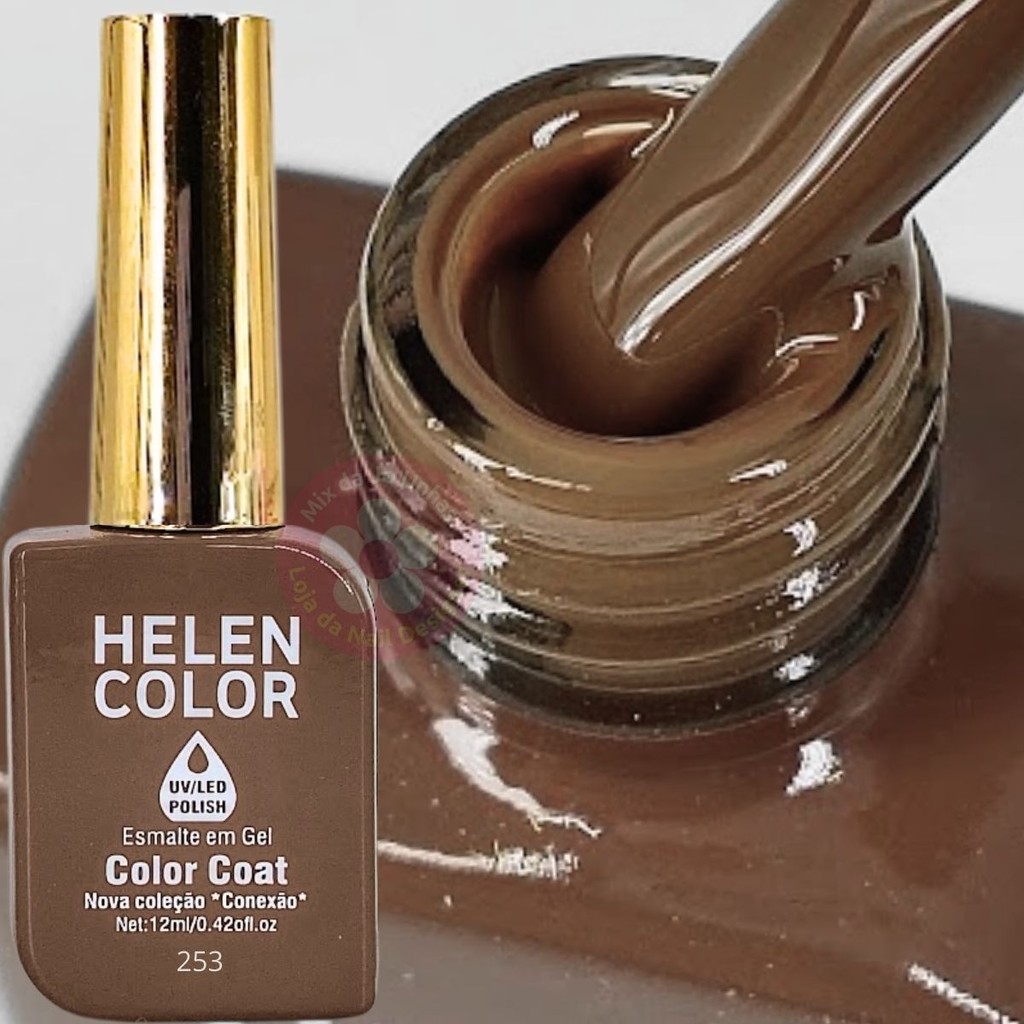 Esmalte em gel Marrom puro 253 Conexão Helen Color | Shopee Brasil