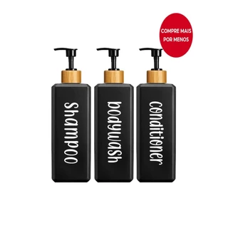 Conjunto de 3 peças Shampoo Condicionador de 500 frascos quadrados Dispensador de lavagem de corpo