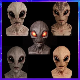 Máscaras De Halloween Para Alienígenas Cosplay Horror UFO Skull Latex Látex Capacete De Carnaval Vestir Fantasias De Festa