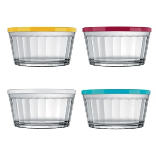 Conjunto de Tigelas Americano 600ml com Tampa Colorida, Grande, 12 Peças