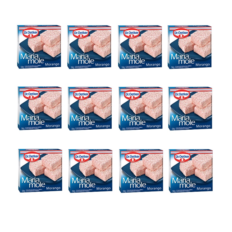 Kit c/ 12un Maria Mole Morango 50g - Dr. Oetker (Ref. 70445)