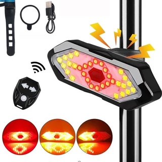Luz De Giro De Bicicleta Lanterna Traseira De Ciclismo Com Buzina Smart 5 Modos De Iluminação Controle Remoto Indicadora