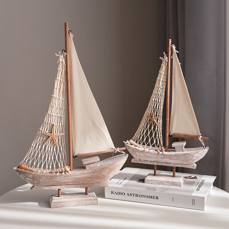 American Retro Velejar Barco De Pesca Mediterrâneo Decoração De Casa Antigo Modelo De Criativo Pequeno Madeira