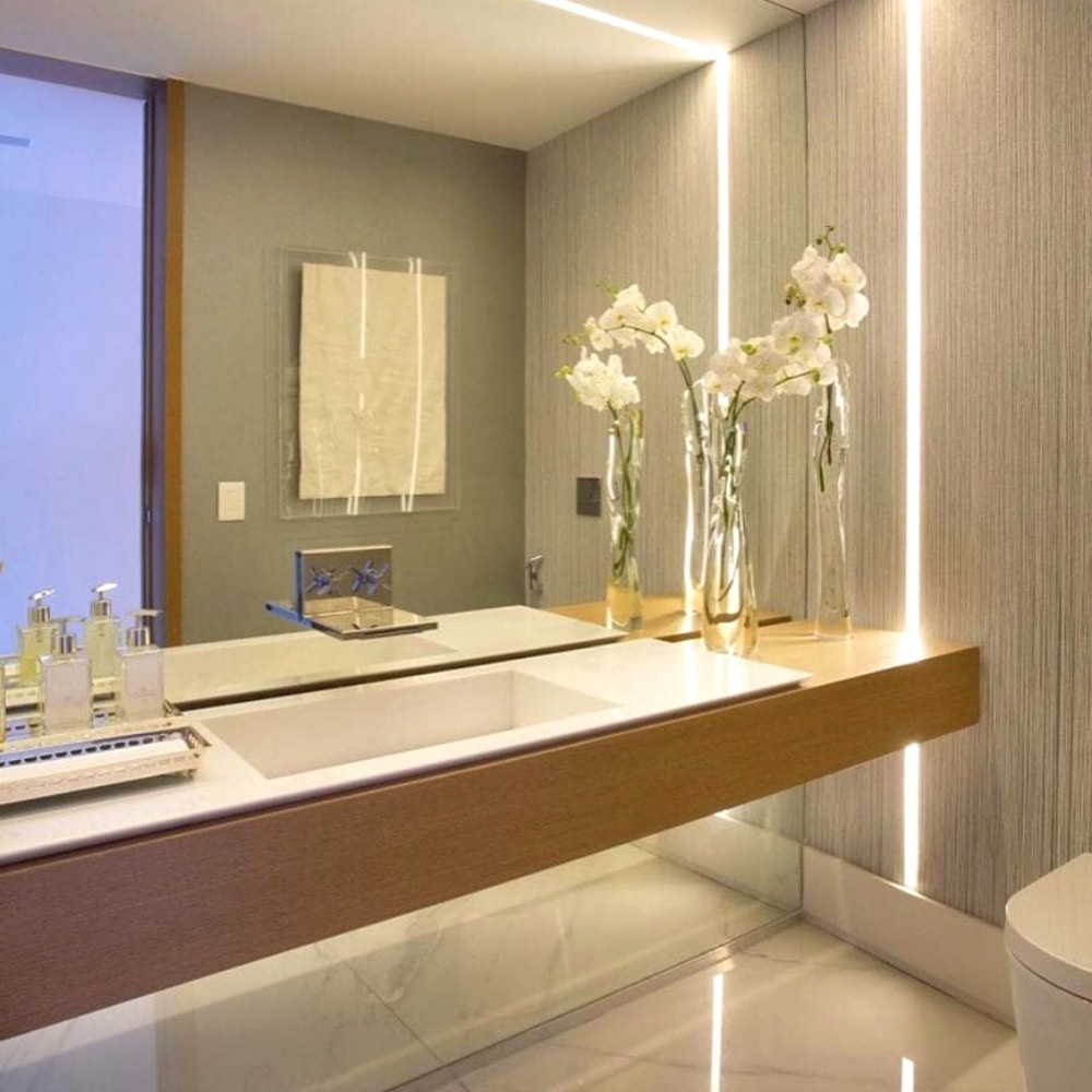 Fita Led Flexível Decoração Dupla Face 3528 120 Leds Branco Frio Quente Iluminação