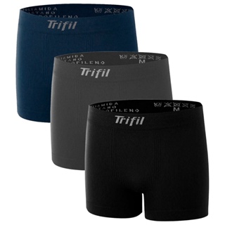 Kit 3 Cuecas Kids Masculina Boxer Lisa Sem Costura Infantil Trifil