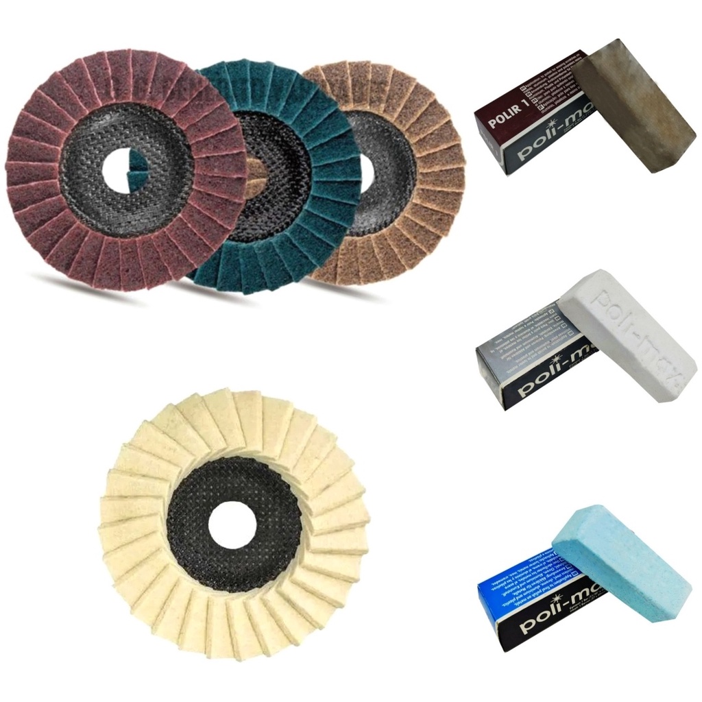 Kit Flap Polimento E Lustro Aço Inox Em 4 Etapas | Shopee Brasil