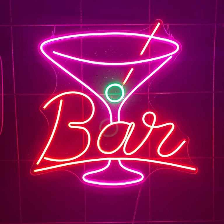 BAR 50x50cm Quadro NEONLed Placa Decoração Drink Bares Casas Noturnas
