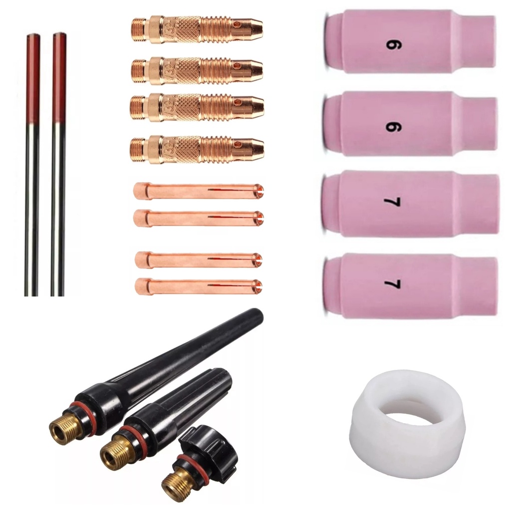 Kit Tocha Solda Tig Completo Consumíveis Vm 1,6mm - 18 Pçs | Shopee Brasil