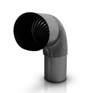 Curva Sanfonada em Aço Inox  para Chaminé 110mm Conduz Fumaça em Oferta na Shopee