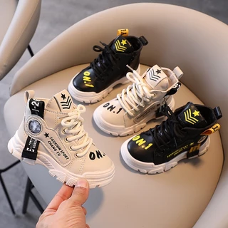 Martin Botas Para Crianças Meninos Casuais Versão Coreana Prancha Sapatos Moda Curto