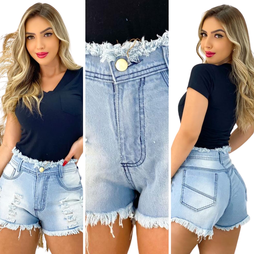 Short Feminino Jeans Destroyed Curto: Transforme seu Look Roupas ...