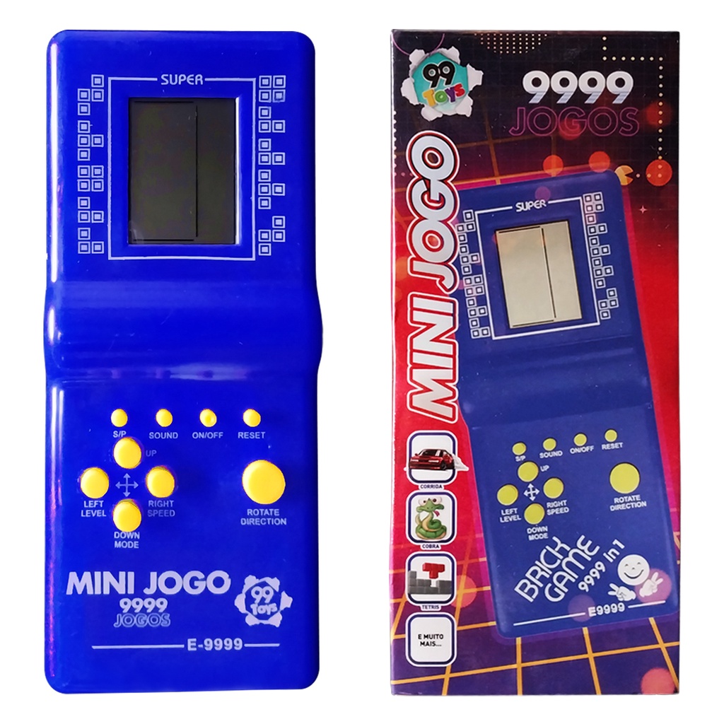 Console Mini Game Antigo Retro Tetris 9999 Jogos Corrida - Art