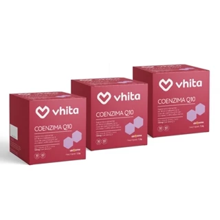 Coenzima q10 Ubiquinol 120mg com Vitamina B12 e Vitamina C em filme 60 filmes Vhita - 3 unidades