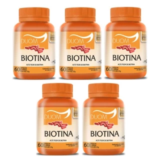 5 Unidades Biotina Vitamina B7 1 Cápsula Ao Dia - Saúde do Cabelo, Pele e Unhas Duom 60 Capsulas em Oferta na Shopee