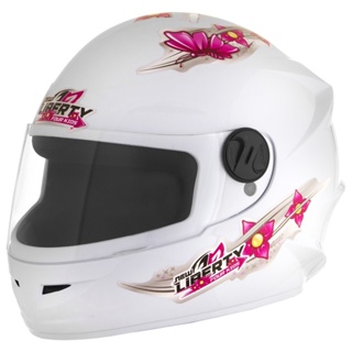 Capacete Moto Infantil Feminino Barato Liberty Four Pro Tork Fechado Rosa  Branco Rosa kit Criança Tamanho 54 Promoção Lançamento Menina Criança