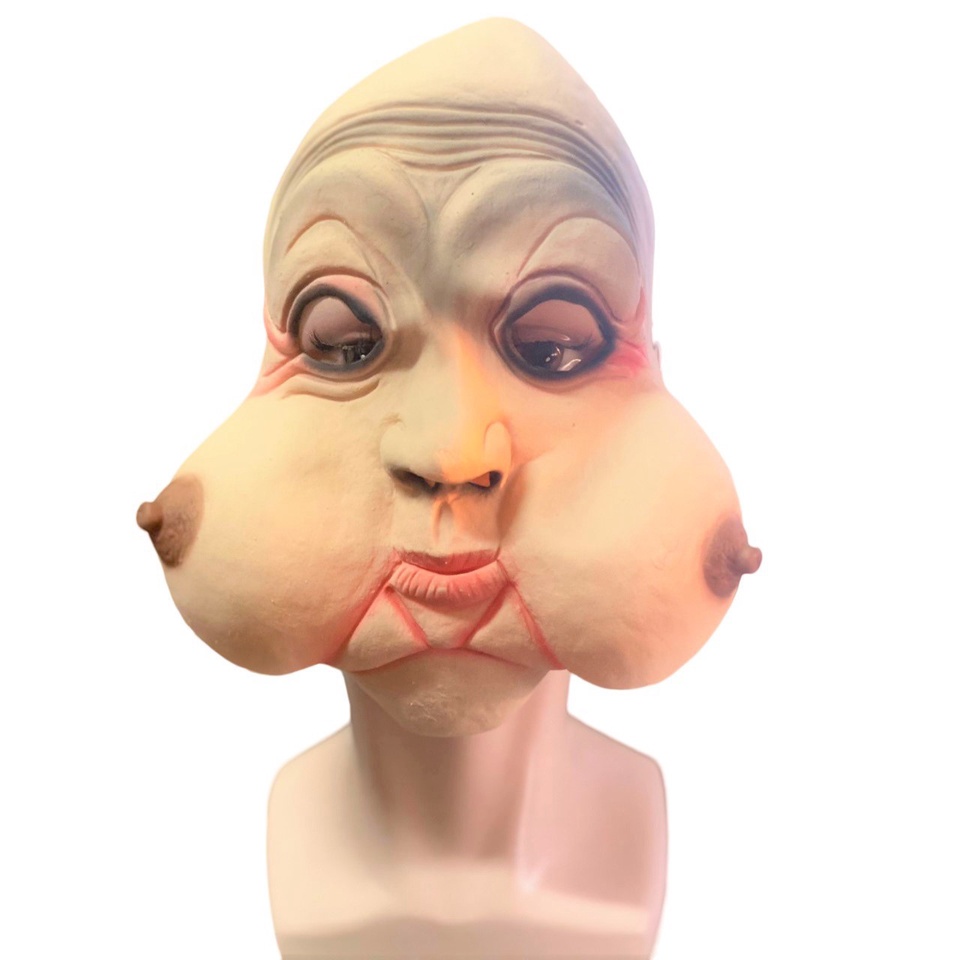 Fantasia Máscara cara de Peito Seios engraçado pegadinha 