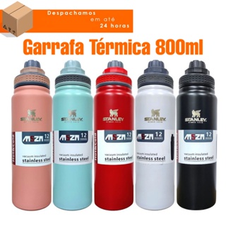 Garrafa Térmica de Academia 800ml De Aço Inoxidável Com Isolamento Térmico Com Alça