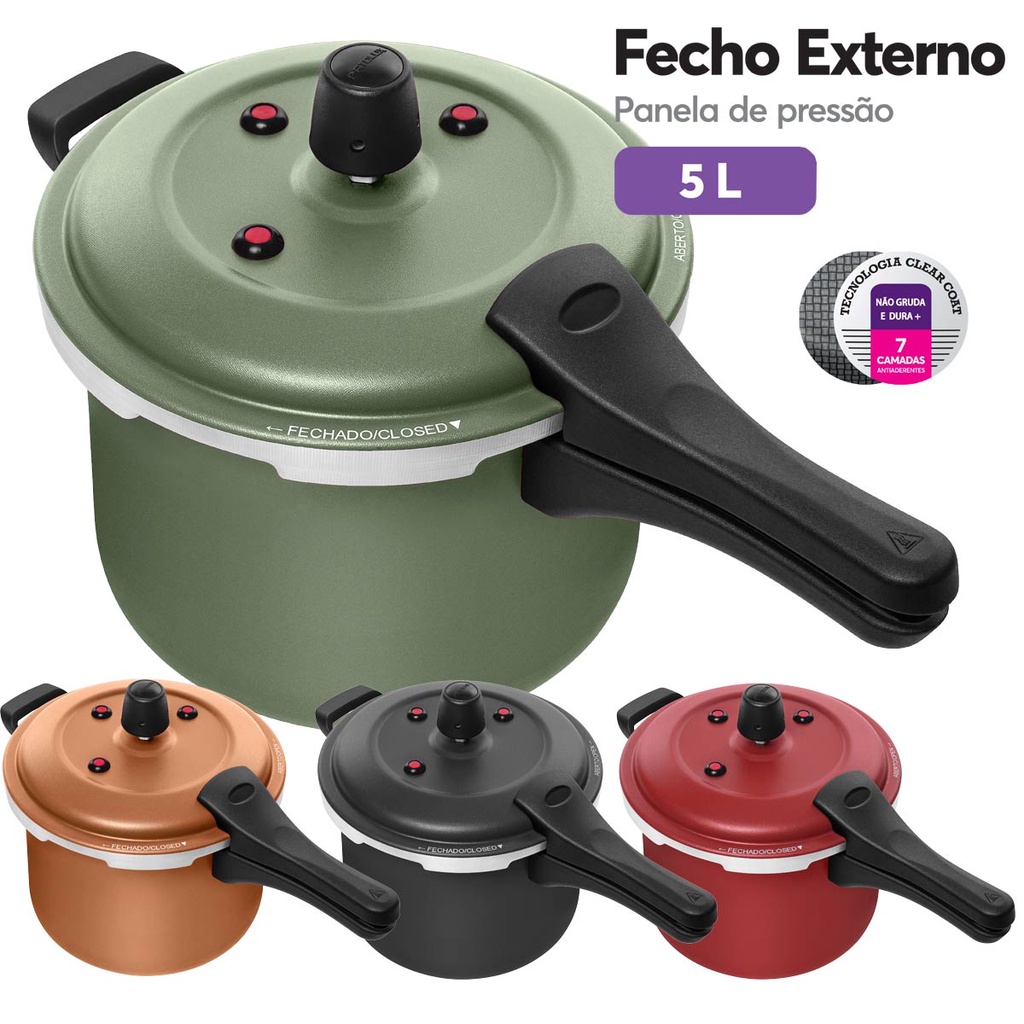 Panela De Pressão Inox Com Visor De Vidro 6 Litros Fundo Triplo - MTA -  Multi Chef