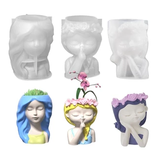 dusur9 Porta-Canetas Para Meninas Fofas , Vaso Flores , Moldes Silicone , Faça Você Mesmo , Molde Plantador Suculentas