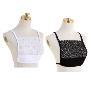 Women's Lace Clip-on Mock Camisole Bra Insert Anti Peep Invisible Cleavage Cover  Up Overlay Modesty