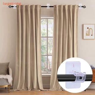 [largeloohg] 2pcs Suporte Adesivo De Cortina De Parede Porta Hastes Sem Pregos Ganchos De Grampo Ajustáveis Com Fixo Para Pendurar