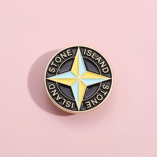 Broche De Esmalte Stone Island Broches Star Brooch Badges Jóias Frias Presentes Para Amigos