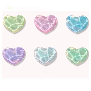 10 Pçs 3D Ondulação De Água Vidro Coração Arte Do Prego Encantos Acessórios Peças Volta Plana Strass Cristal Manicure De