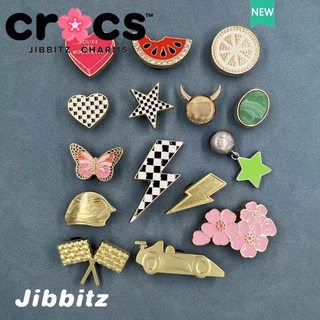 Crocodilos de metal jibbitz Sapatos de metal de alta qualidade Sapatos de metal Buckle Hole Shoes Acessórios de metal Lightning Heart Watermelon DIY charm crocs
