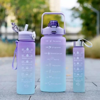 Garrafas de Água Motivacionais Fitness Tie Dye Sortida Beber Academia 2 Litros 900ml 300ml