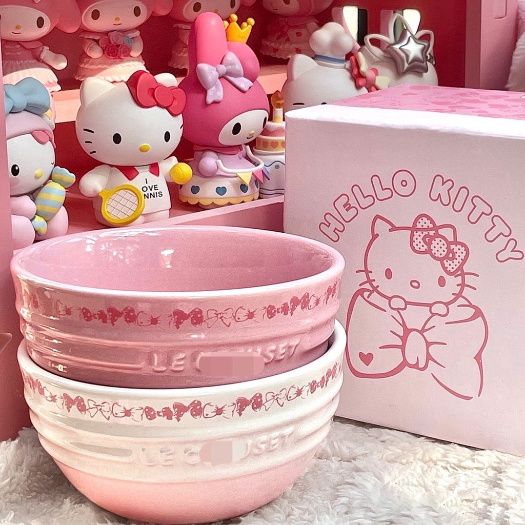 Conjunto de Louça de Mesa para Estudantes de Mesa Co-Branded hellokitty Bowl Cute Household Comendo Tigela