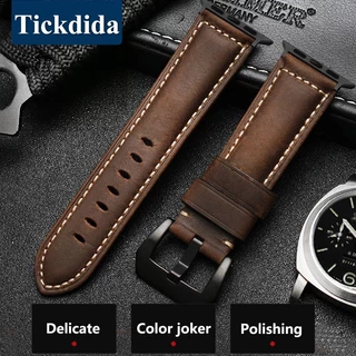 Pulseira De Couro De Alta Qualidade Homens Para A Série 7 8 123456 SE Ultra 49MM 44mm 40mm Relógio 45mm 41mm 38mm 42mm