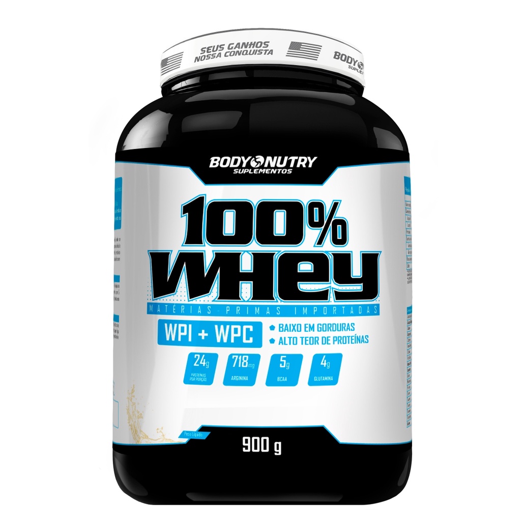 Whey Protein 100% Whey WPI + WPC – Alto Teor de Proteínas, Aumento da massa magra