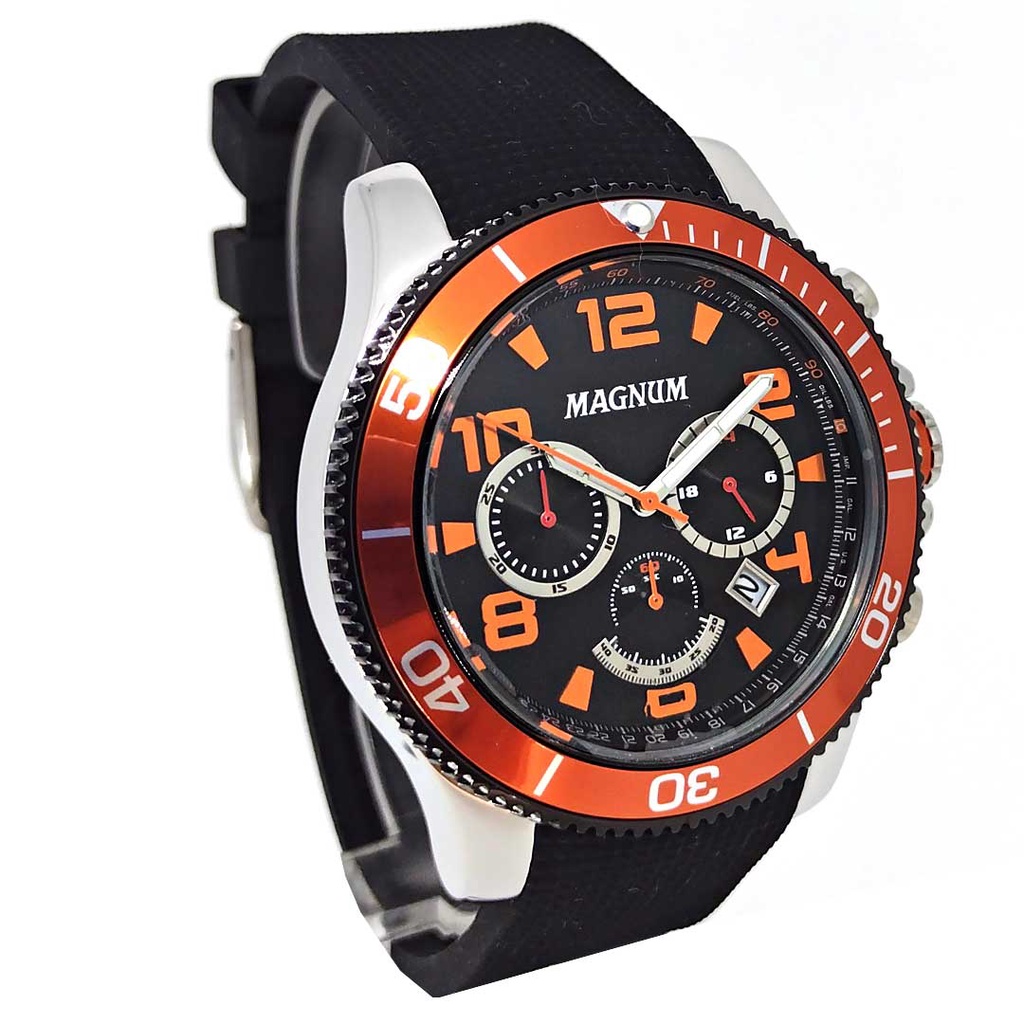 Relógio Magnum Masculino Sports MA33406P Pulseira de Couro