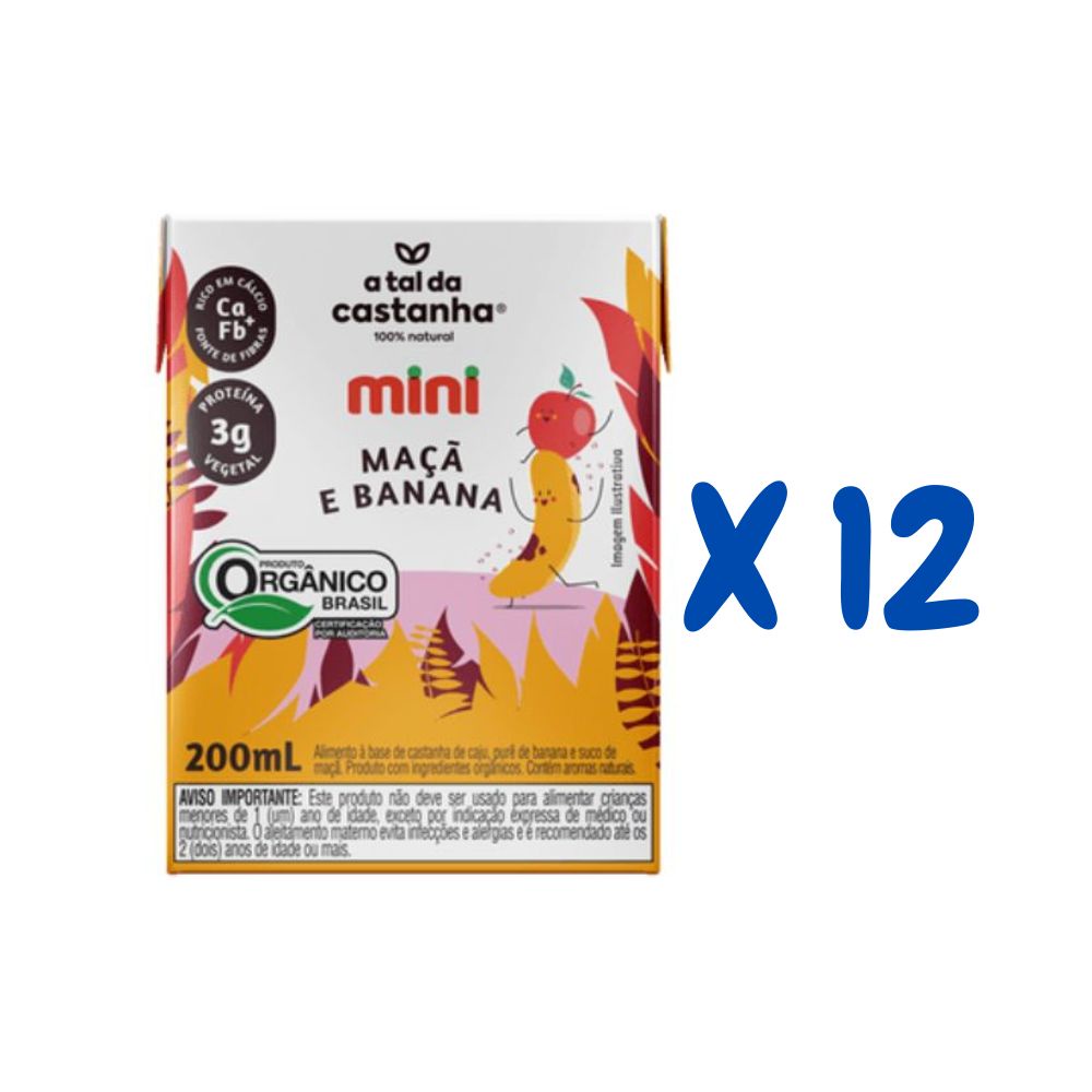 Kit Bebida Mini Maçã e Banana A Tal da Castanha 200ml com 12 unidades ...