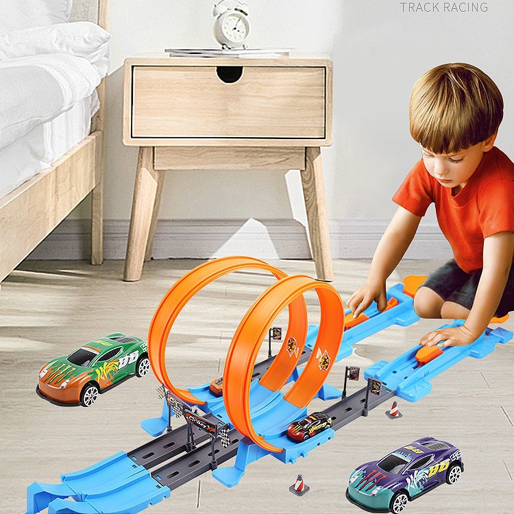 Pista De Carrinhos Track Cars Brinquedo Com 8 Peças Infantil - Feira da  Madrugada Sp