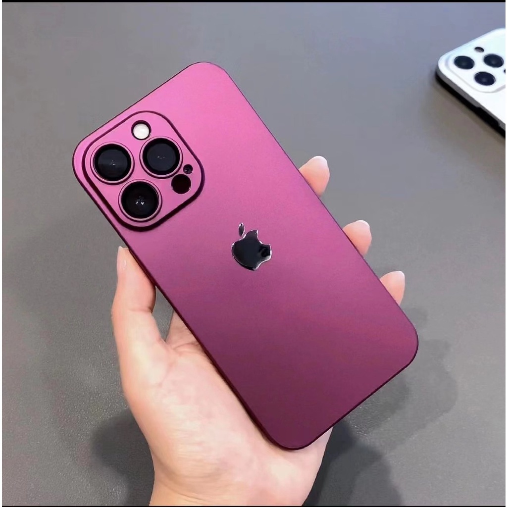 Capa Estojo De Luxo ultra-Fino Fosco Para iPhone 14 13 12 Pro Max Com Proteção Lentes De Câmera De Vidro Plus Capa Traseira Dura À Prova De Choque