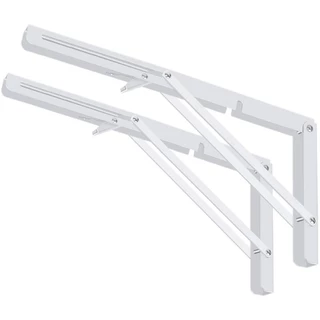 Kit 2 Suporte Mão Francesa Dobrável Retrátil 25cm Reforçada Cantoneira Mão Francesa Para Prateleira