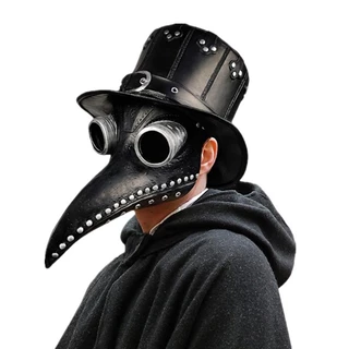 Máscara Médica Da Peste Este Bico De Halloween Steampunk Pu Acessórios De Aves Cosplay