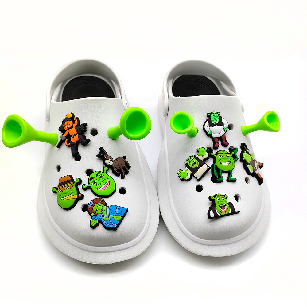 Orelha de desenho animado Bonita Série Orelha de Orelha de Shrek Decoração de Calçados DIY Jibbitz Charming Crocs