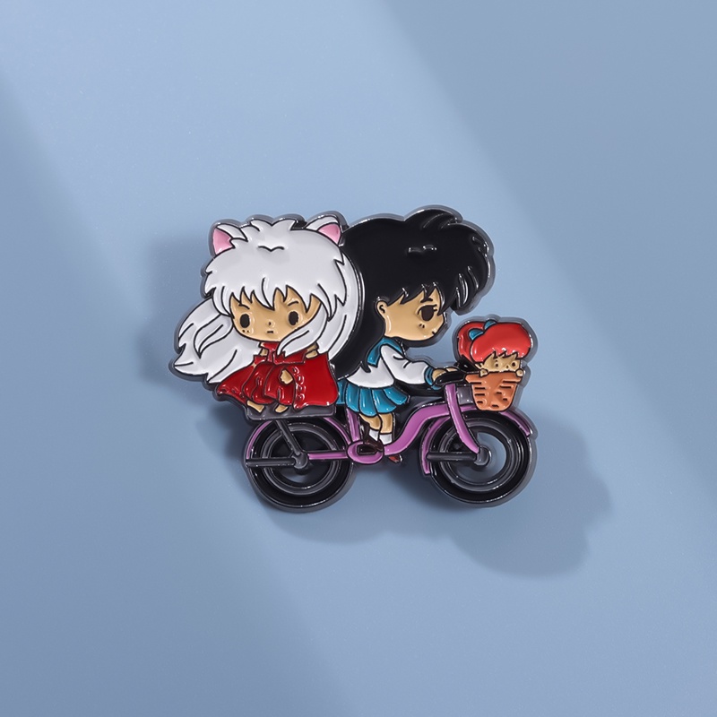 Desenho Animado Inuyasha Esmalte Pins Anime Broche Higurashi Kagome Shippo Pin Lapela Crachás Jóias Presentes Para Amigos