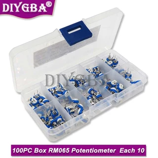100PCS/Set 10 Valores * 10PCS RM065 Kit De Resistência Ajustável Vertical Em Caixa 500 Ohm-1M Potenciômetro Multiturno ibuw