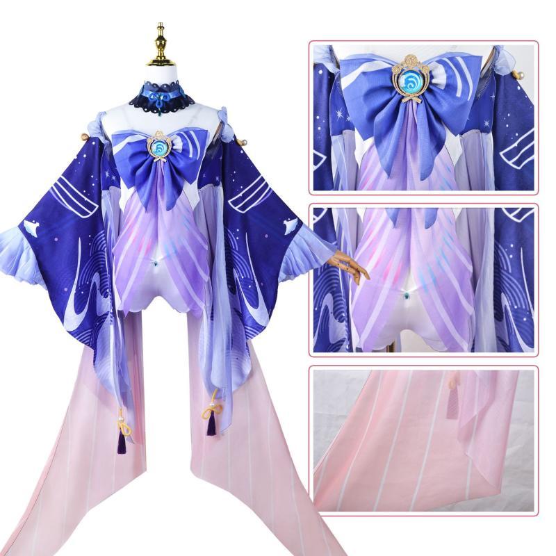 Yuanshen Game Coral Miya Shinkai porque fantasia kokomi Jogo Cinco Estrelas Tema cosplay Anime Figurino de Desempenho LZJ4