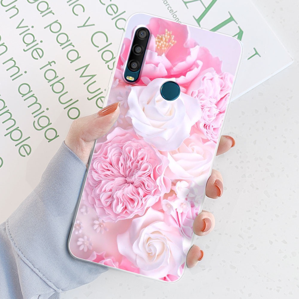 Custodia Morbida In Silicone TPU Per Alcatel 1S 2021 E 3L 2021 - Cover Ultrasottile Con Disegno Fiore Di Ciliegio, Trasparente, Antiurto, Protezione Completa - 3