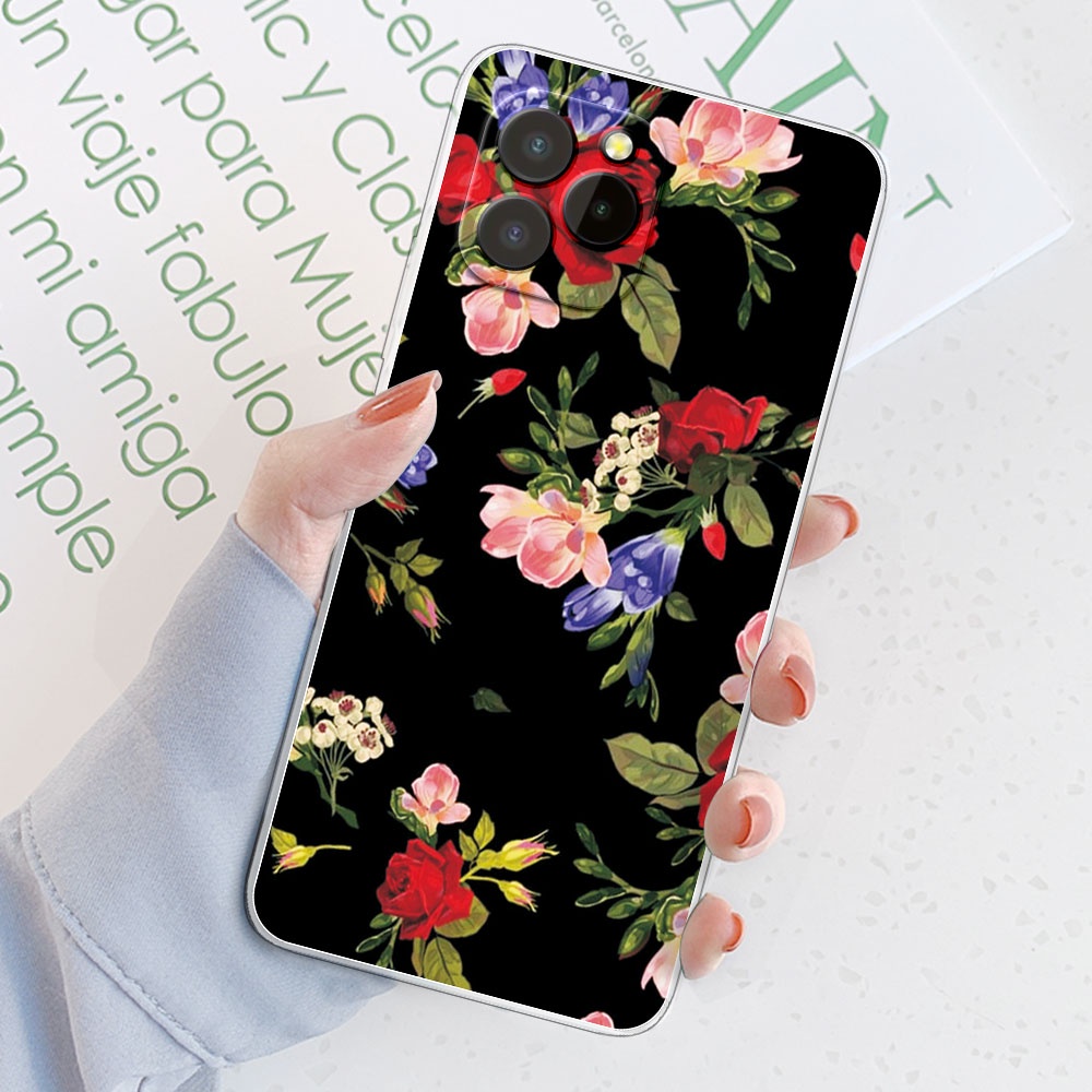 Cover Trasparente In Silicone TPU Per OUKITEL C21 Pro: Custodia Morbida Antiurto E Antigraffio, Grigia Con Motivo Tigre