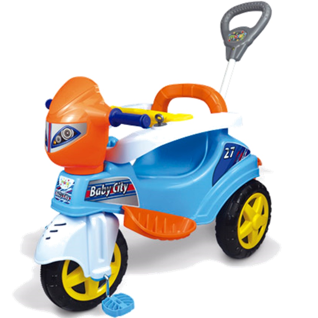 Triciclo infantil com empurrador E protetor 1-3 anos grand baby city-maral