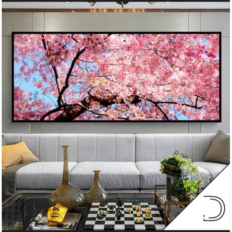 Quadro Decorativo Grande Alta Resolução Quadro Árvore Rosa 1 Peça 70x90
