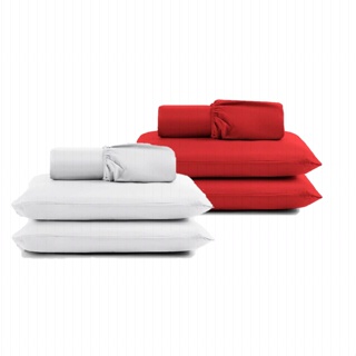 Roupa Cama Kit 2 Jogo Lencol Cama Casal Padrao Com Elastico Liso POLIESTER