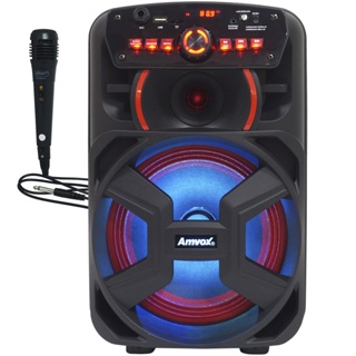 Caixa Som Amplificada Bluetooth 3000W Rms 6 Sub Mp3 Fm Usb Sd Aux Led  Bivolt Amvox